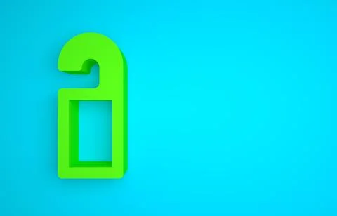 Green Please do not disturb icon isolated on blue background. Hotel Door Hanger 库存插图
