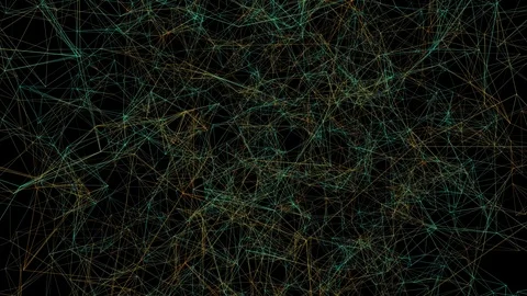 Green Plexus abstract technology background. Network, web lines 3D illustration. Stock Footage 104612486