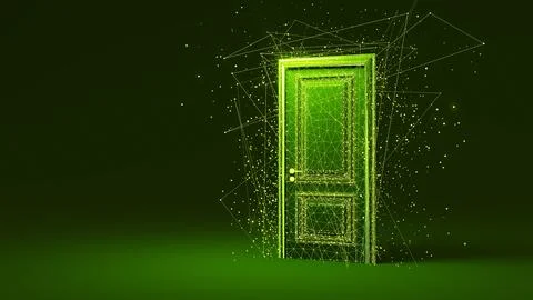 Green plexus door opening to new possibilities Stock Illustration