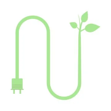 Green plug with leaves Stock Illustration