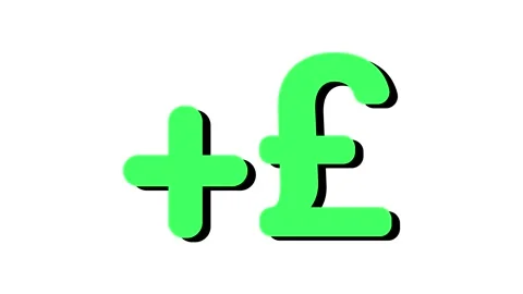 Green plus sign and pound symbol on white background Stock Footage 346821028