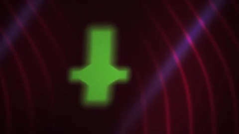 Green plus sign on dark background with red and blue lines. Stock Footage 336245094