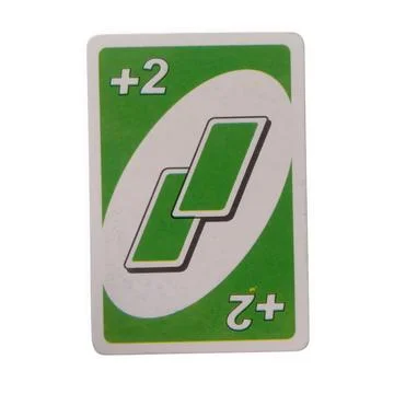 Green plus two playing card isolated on a transparent background Stock Photos