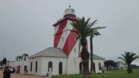 Green Point Lighthouse, Mouille Point, Cape Town, South Africa 8K Video stock 347935229