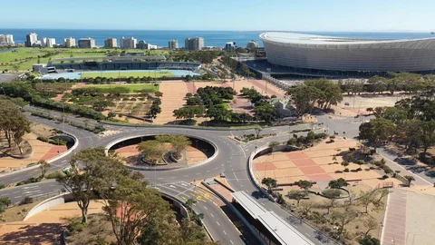Green Point Stadium - Lockdown - Empty Streets Cape Town Stock Footage 127890001