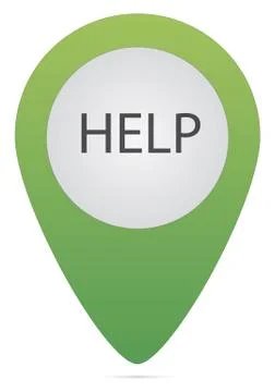 Green pointer icon help Stock Illustration