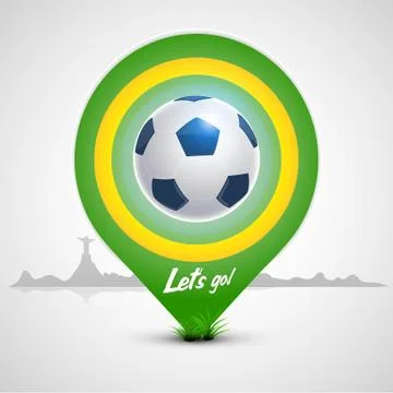 Green pointer soccer ball Stock Illustration