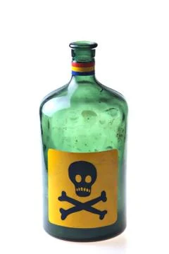 Green poison bottle Stock Photos