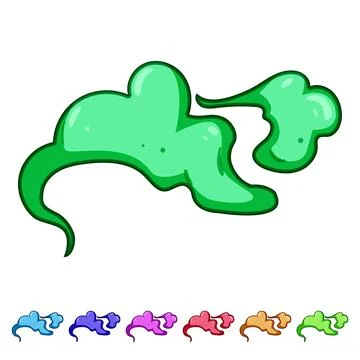 Green poison cloud emanating toxic gas emission Stock Illustration
