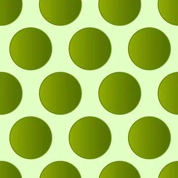Green polka dot background. Simple vector seamless pattern template. Illustrazione stock