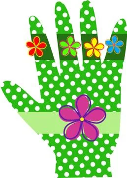 Green Polka Dot Hand Stock-Illustration