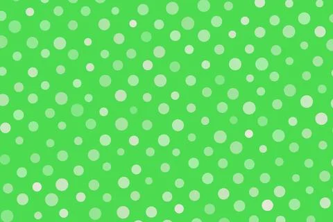 Green polka dot pattern with circles on bright background 库存插图