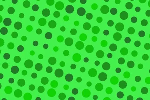 Green polka dot pattern with circles on bright background Stock Illustration