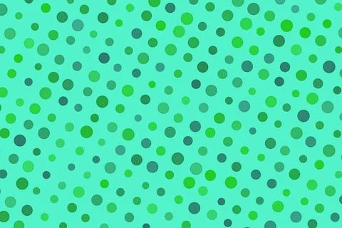 Green polka dot pattern on turquoise background Stock Illustration