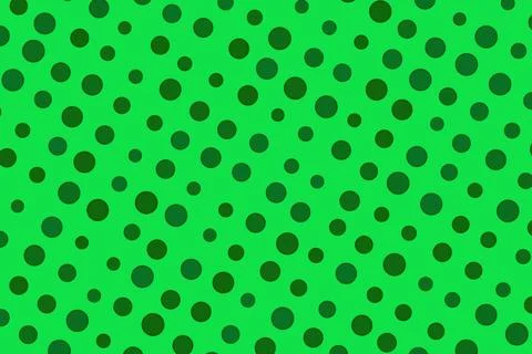 Green polka dot pattern on vibrant background Stock Illustration