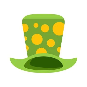 Green polka dot top hat for celebration Stock Illustration