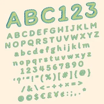 Green polka dots comic font for funny pop art illustration Stock Illustration