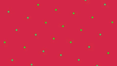 Green polka dots pattern on a bright red background Stockillustratie