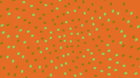 Green polka dots pattern on orange background Stockillustratie