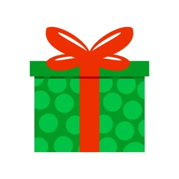 Green Polkadot Gift Box Vector Illustration Stock Illustration