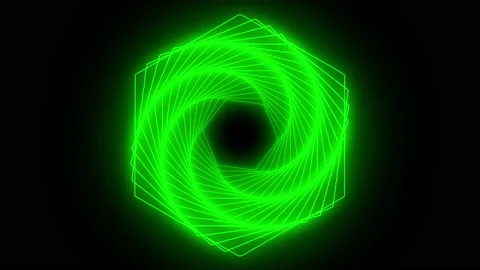Green Polygon Rotation Loop Stock Footage 139835398