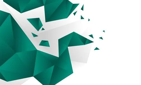 Green polygon style on white background. Stock Illustration