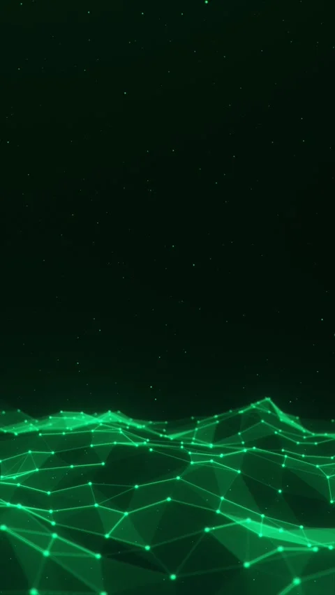 Green polygon waves Stock Footage 317736686
