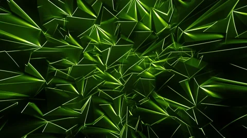 Green Polygonal Background with Glowing Edges Stock Footage 135808448