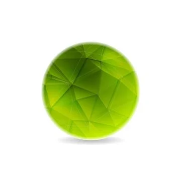 Green polygonal round sphere design Green polygonal round sphere design Co... Foto stock