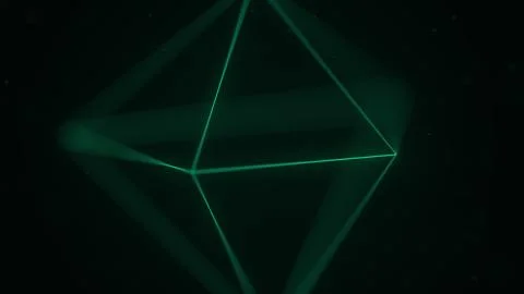 Green polygonal solid octahedron. Computer graphics related 3D rendering Illustrazione stock