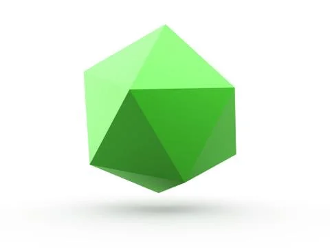 Green polygonal sphere concept isolated on white background Stock Illustration