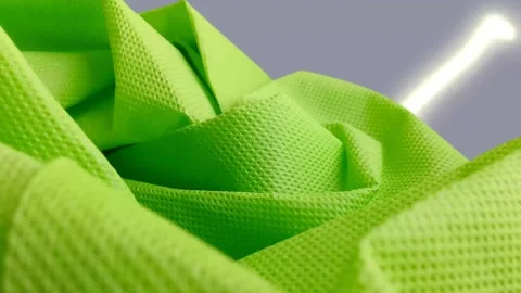 Green polypropylene fabric texture Stock Footage 301666742