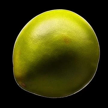 Green pomelo citrus fruit isolated on black Stock Photos