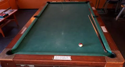 Green pool table Stock Photos