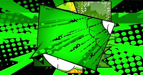 Green Pop Art Speech Bubble Background Stock Footage 167104840