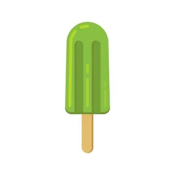 Green popsicle flat icon Stock Illustration