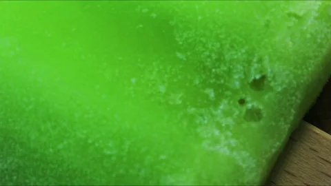 Green Popsicle Melting Macro Stock Footage 74743386