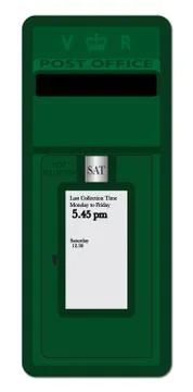 Green Post Box Small Stock Illustration