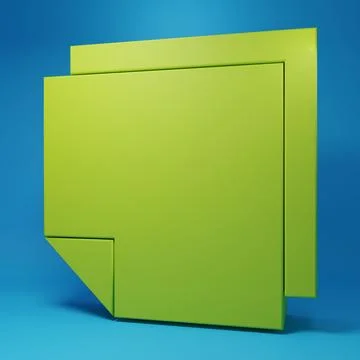 Green Post note stickers icon isolated on blue background. Sticky tapes wit.. Stock Illustration