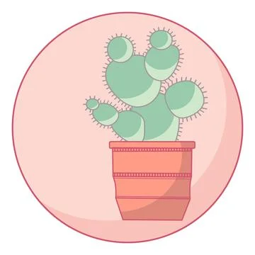 Green in a pot on a red background. Vector drawing isolated on white background Stock Illustration