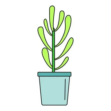 Green potted houseplant adding fresh decorative element Stockillustratie