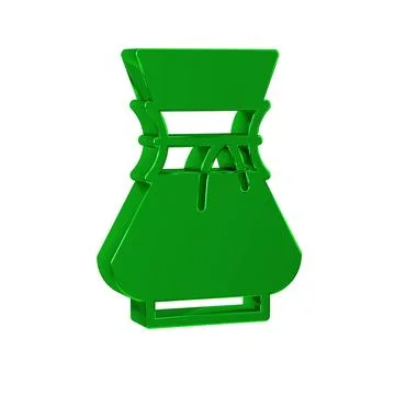Green Pour over coffee maker icon isolated on transparent background. Alter.. Ilustração Stock