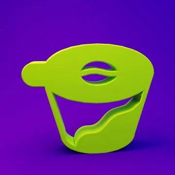 Green Pour over coffee maker icon isolated on purple-blue background. Alter.. Ilustração Stock