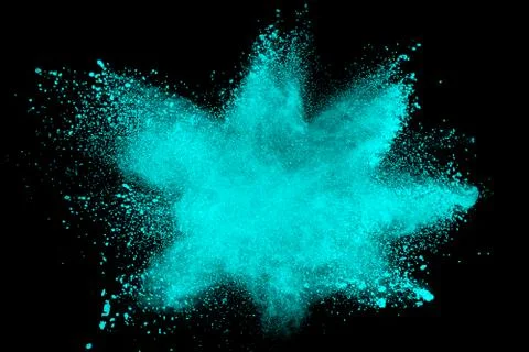Green powder explosion. Stock Photos