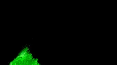 Green powder explosion. Slow motion movement with acceleration from left corner Vidéo 122488427