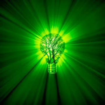 Green power bulb Illustrazione stock