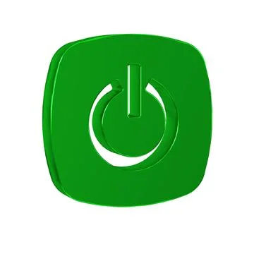 Green Power button icon isolated on transparent background. Start sign. Stockillustratie