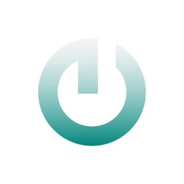 Green power button web icon vector illustration isolated on white background. Stock Illustration