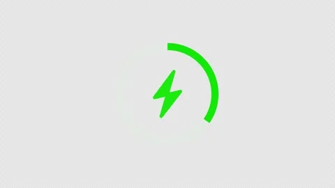A green power charge circle progress indicator on white. Stock Footage 337080079
