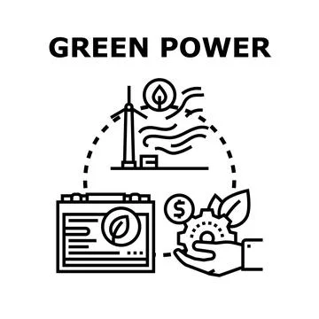 Green power concept developing sustainable energy sources イラスト素材